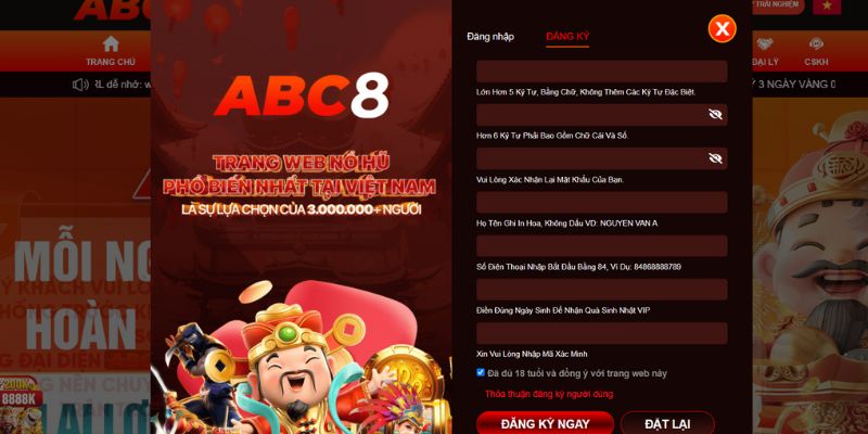 ABC8 không cho phép hội viên lập 2 tài khoản để tham gia